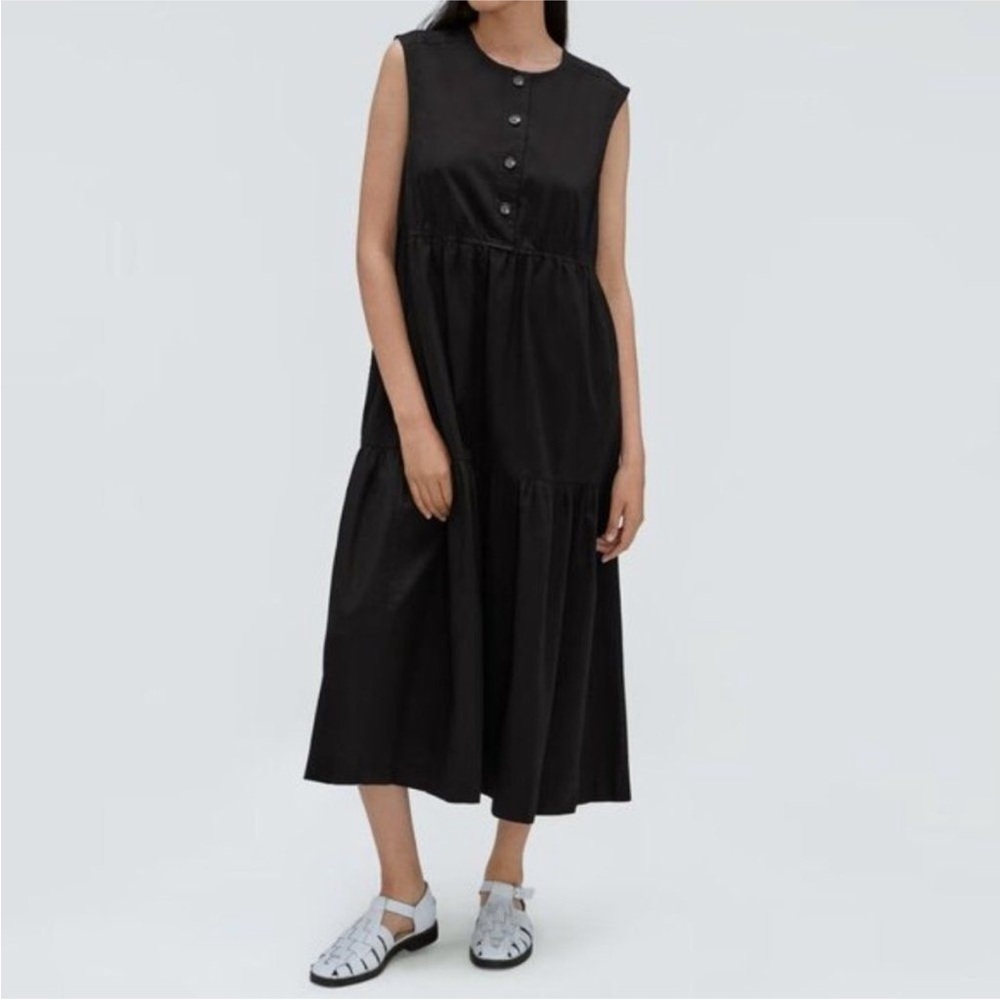Everlane Tiered Button Midi Dress